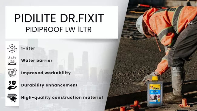Dr. Fixit Pidiproof LW 1 Ltr - Liquid Waterproofing Solution