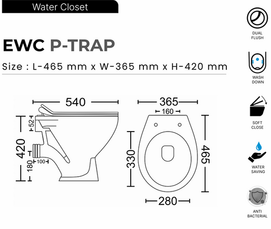 EWC P-TRAP WALLSUN