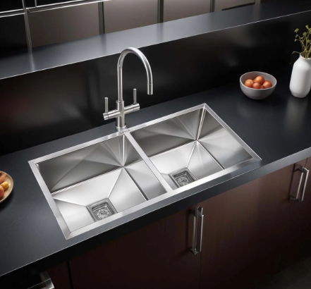 HANDMADE SINK DOUBLE BOWL (37X18)