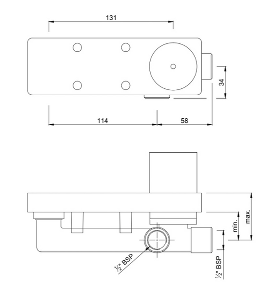 Concealed Body for Single Lever Basin Mixer Wall Mounted (ALD-CHR-233N)