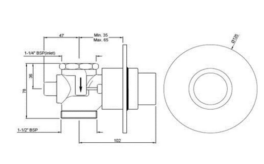 Metropole Flush Valve Regular 32mm Size (Concealed Body) (FLV-CHR-1095N)