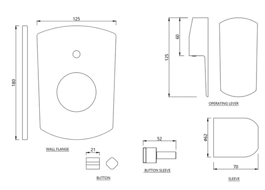 Jaquar Single Lever Chrome Exposed Parts Kit - Hi-Flow Diverter (KUP-CHR-35079NKPM)
