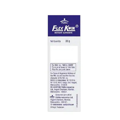 Pidilite Flex Kwik Instant Adhesive - Fast Bonding for Flex & PVC Doors 20g