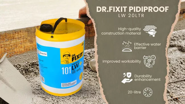 Dr. Fixit Pidiproof LW 20 Ltr - Liquid Waterproofing Solution