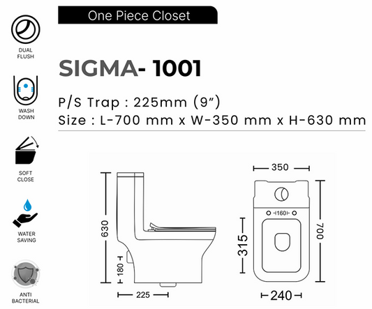 One Peice Set SIGMA-1001 Wallsun