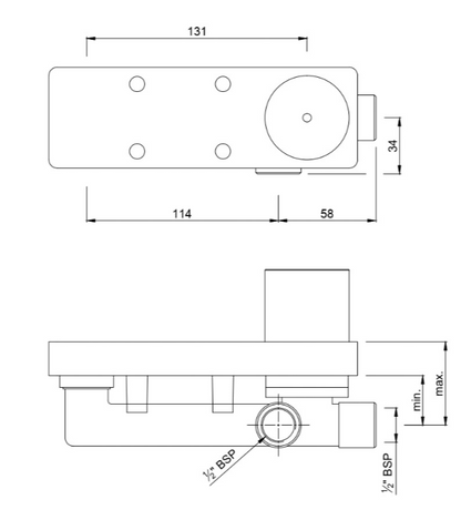 Concealed Body for Single Lever Basin Mixer Wall Mounted (ALD-CHR-233N)