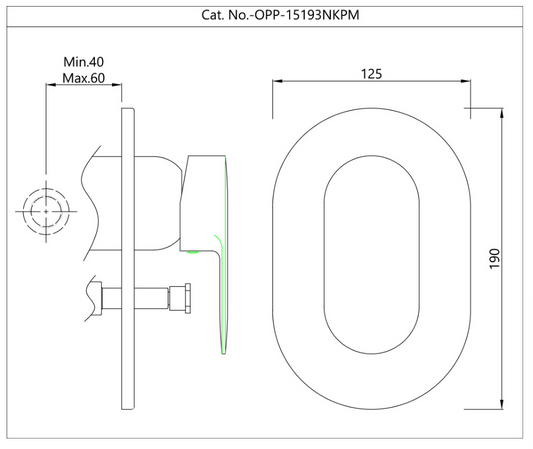Jaquar Opal Prime Chrome Divertor Plate (OPP-CHR-15193NKPM)