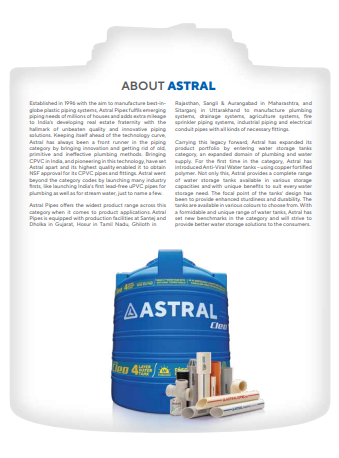 Astral Cleo Four Layer Water Tank - Advanced UV & Thermal Protection