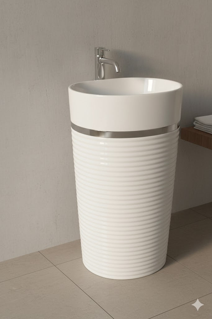 ONE PEICE BASIN JUPITER - WHITE 200 (GLOSSY)